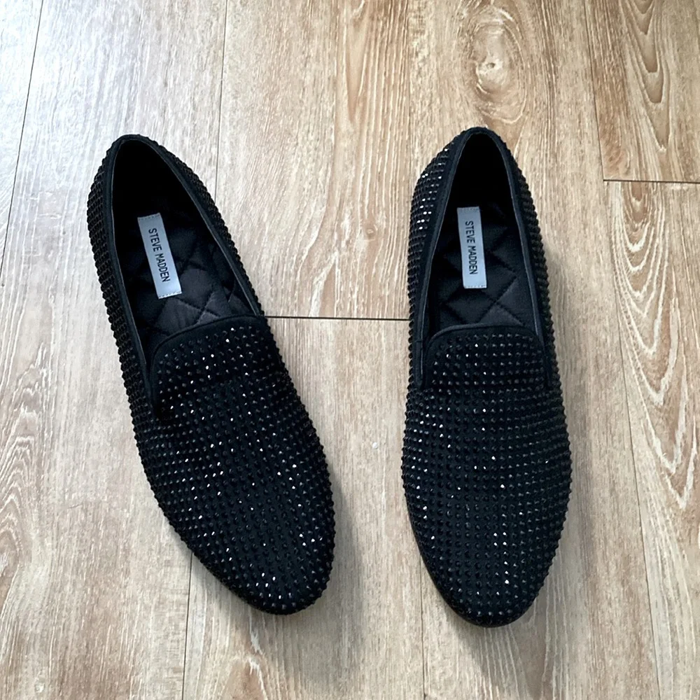 Steve Madden Cavia black smoking slippers. Size 14